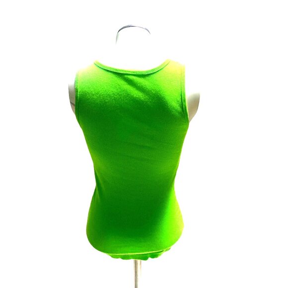 CCC Lime Green Cotton Tank Top Love MayB Size Medium - Picture 7 of 8